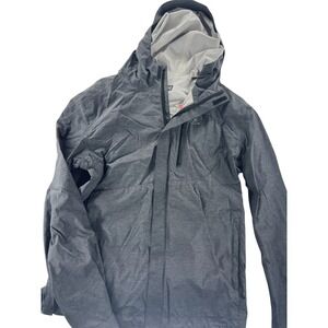 Paradox Outdoors Mens Gray Lightweight Rain Jacket Hooded Size M